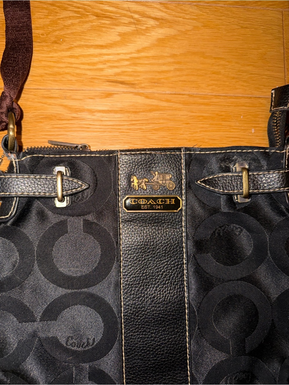 Coach Black Signature C Monogram Crossbody Bag - Picture 2 of 3
